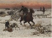 Alfred William Hunt,RWS The hunters oil painting